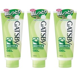 Mandam Gatsby Moisturizing Shaving Gel, 7.1 oz (205 g) x 3 Set