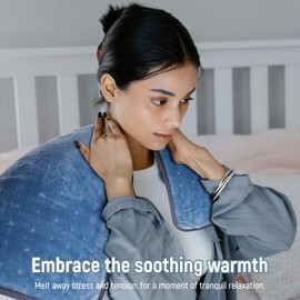 Kdti Heat Pad, Electric Heating Pad for Back Shoulder Neck, Fast Heating Technology, 6 Heat Level and 4 Timer Setting, Auto Shut Off, Ultra Soft Machine Washable