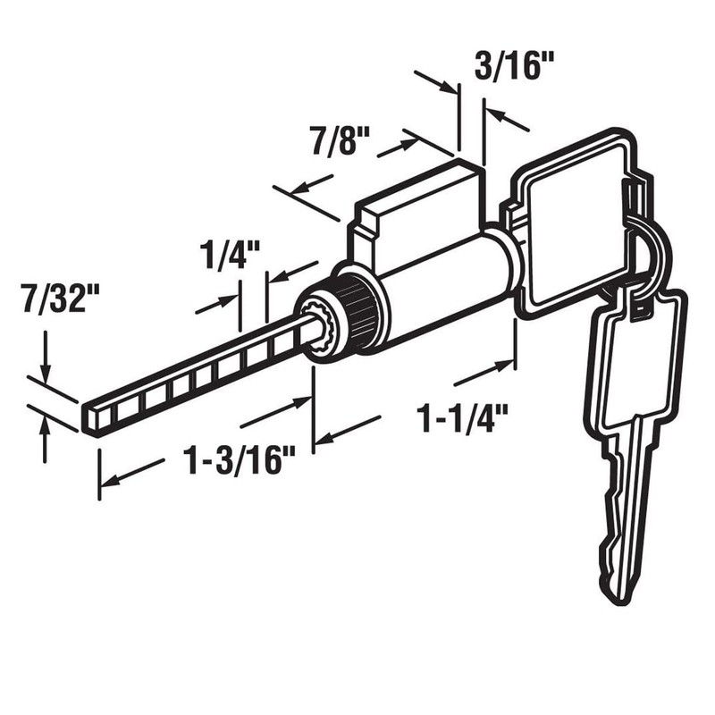 Replacement Keyed Cylinder for Sash Controls Patio Handle Sets -
