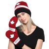 Belle Dame Maple Leaf Canadian Themed Winter Beanie Hat Mittens