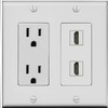 RiteAV HDMI Wall Plate 2 Port - Outlet [Gray/Gray]