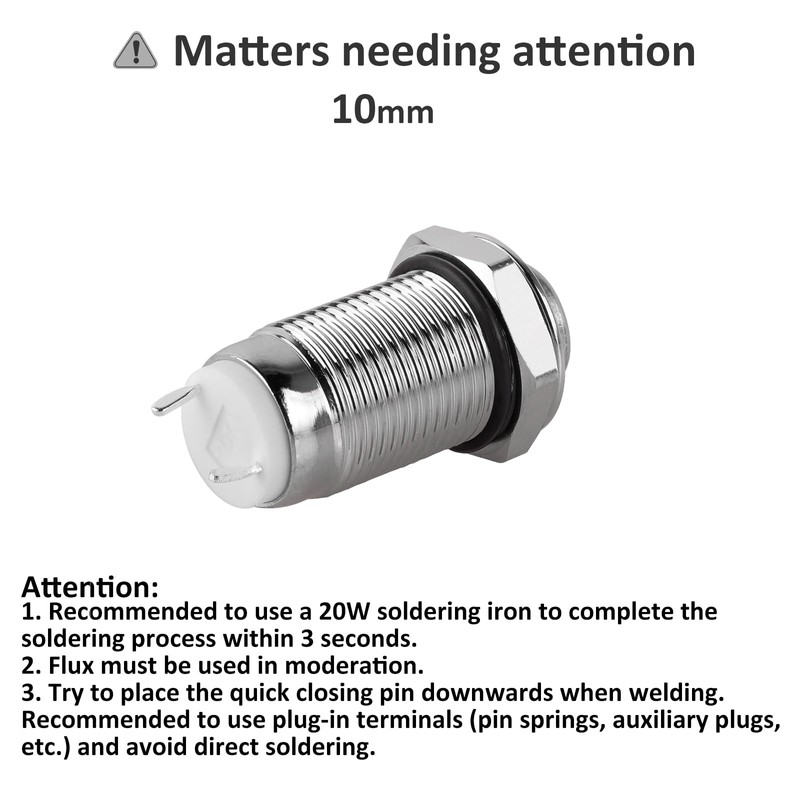 DIYhz Metal Waterproof Push Button Switch Self-Locking Lock Switch 10mm