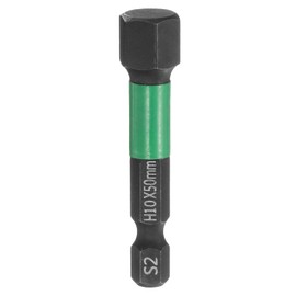 HARFINGTON H10 Flat Hex Head Screwdriver Bit 10mm Metric Tip 1/4" Hex Shank 50mm (2") Long Magnetic Hexagonal Screw Drill Bit Wrench Black Phosphate S2 Steel Power Driver Socket