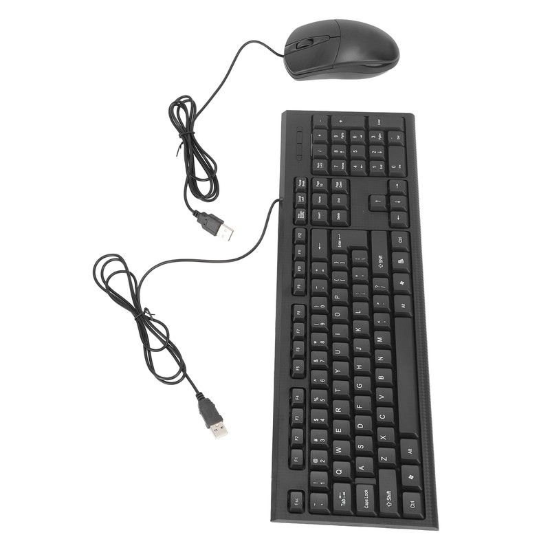 Keyboard and Mouse Combo Black Waterproof 104 Keys Anti Slip