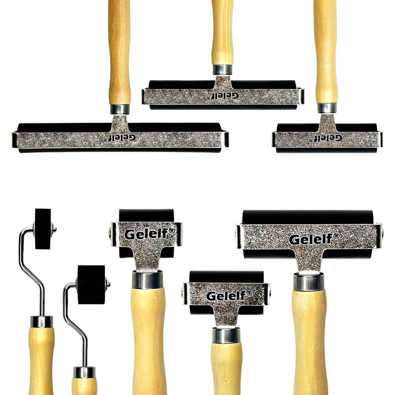 GELELF Smooth Peeling Brayer Roller - Wood Hand Roller Rollers