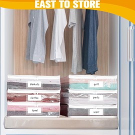 Plastic Storage Bags with Easy-Glide Zipper, Pack of 8, Durable Clear Vinyl Zippered Storage Bags for Clothes Sweaters Comforters Blankets Sheets Bedding (10.5 x 10.5 x 2.5 Inch)