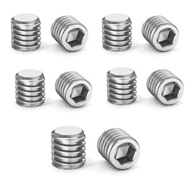 MejaRizon Grub Screws Pack of 10 Threaded Screws M8 x 8 mm DIN 913 / ISO 4026 with Hexagon Socket and Taper Tip, Worm Screws Hexagonal Screw Stainless Steel A2 V2A VA Silver Rustproof