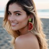EVER FAITH Charming Crystal Watermelon Stud Earrings for Women Fruit