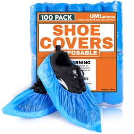UML Brand Shoe Covers Disposable - 50 Pack - Booties for Shoes Covers - Indoor Waterproof Shoe Booties Disposable Non Slip - Fits Up To Size 11 US Men and 13 US Women