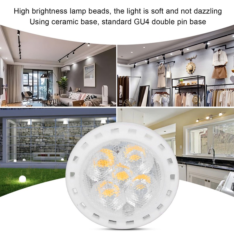 6pcs Brightness Dimming LED Spot Light Bulbs 360LM MR11 LED