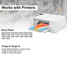 64XL Ink Cartridge Combo Pack Replacement for HP 64XL 64XXL Ink Black and Color Work for Envy Photo 6220 7120 7155 7164 7858 7800 7255e Tango X Smart All-in-One Printer (1 Black, 1 Tri-Color)