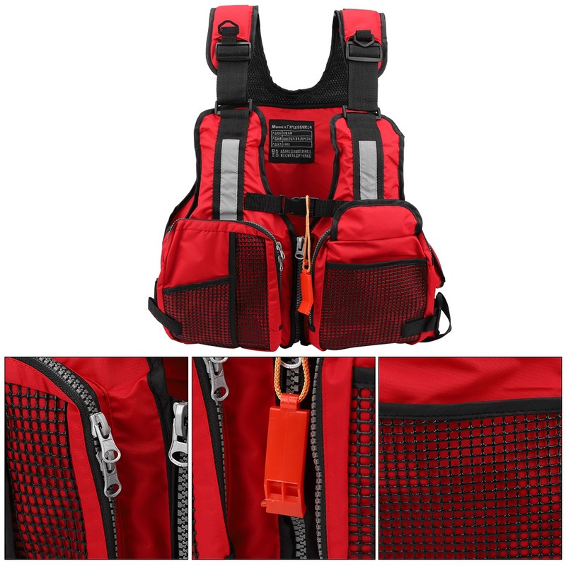 Portable Adult Floating Vest Fishing Waistcoat Multi Pocket Life Jacket