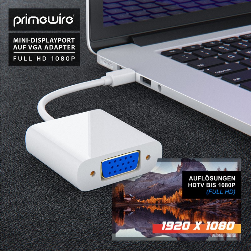 CSL Mini DisplayPort to VGA Adapter Full HD for Apple