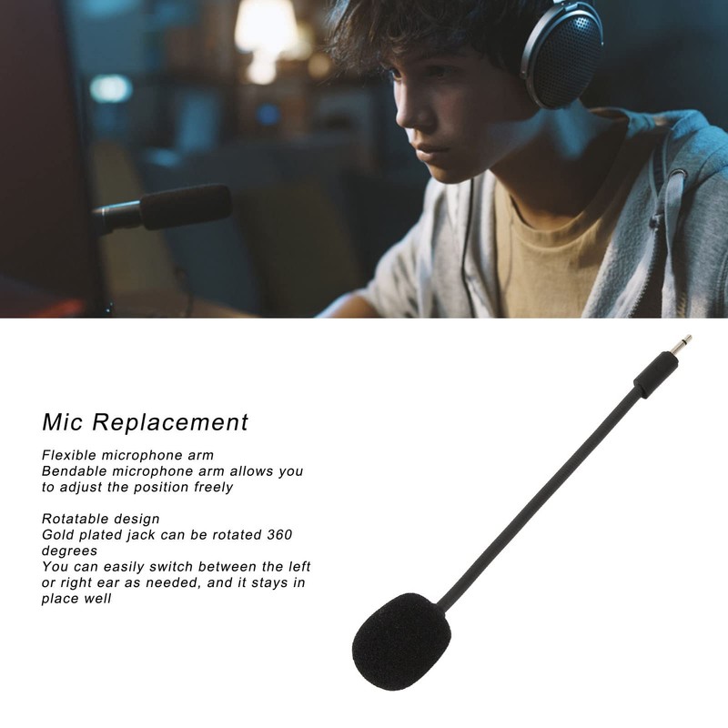 Gaming Boom Microphone Replacement for 100, Noise Reduction, Plug and