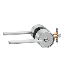 Berlin Modisch Zero Gravity Urban Series Entry Lever Door Handle Lock and Key Locking Lever Set [for Front Door or Office] Reversible Heavy Duty – Satin Nickel Finish
