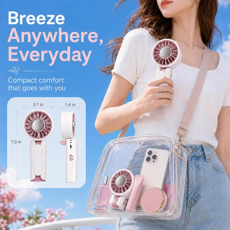 Handheld Portable Fan with Ice Cooling,Ice Cooling Umbrella Clip-on Fan,