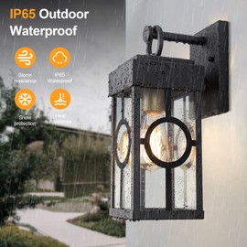 ALVIME Outdoor Wall Light Fixtures, Exterior Wall Lanterns, Waterproof Patio Sconce, Porch Outside Lights for House, Entryway, Front Door, Backyard, Garage, E26 Base&High Strength Clear Glass
