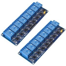 Diitao 2Pcs 8 Channel Relay Module 12V Expansion Plate Load Controlled Relay Switch Module with Fuse (12V 8-Channel)