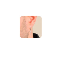 Poxtex Sterling Silver Plated Drop Dangle Huggie Hoop Earrings for Women Men Trendy Cross Jewelry for Women's Gifts Hypoallergenic Lightweight with Sterling Silver Post 10mm