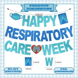 Happy Respiratory Care Week Banner - No DIY Glitter Respiratory Care Week Decorations Respiratory Care Gifts