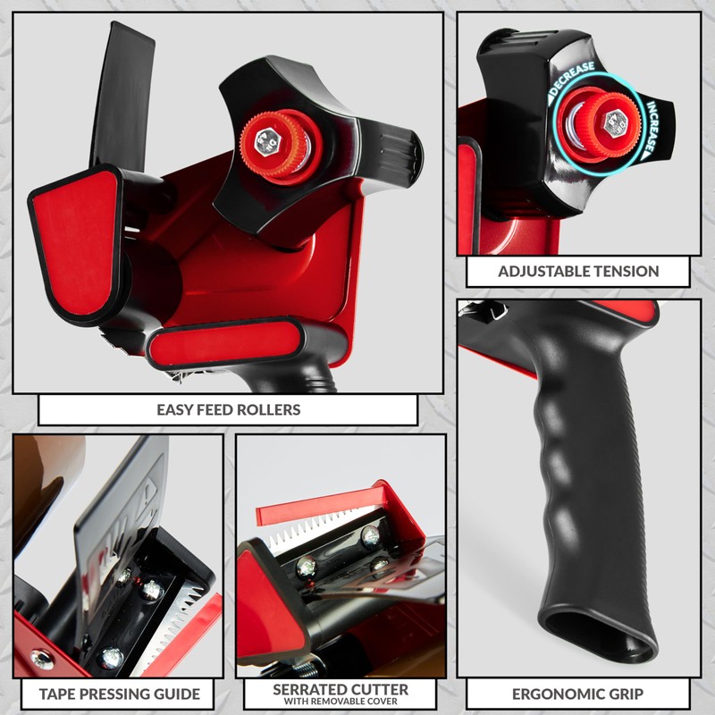 DECO EXPRESS Packaging Tape Dispenser Tape Gun and 6 Rolls
