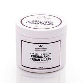 Cognac and Cuban Cigar Hair Pomade | Henri et Victoria | Hand Made | Strong Hold and Medium Shine | | 118g 4oz