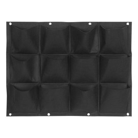Planting Bag Garden Balcony Wall Vertical Flower Plants Hanging Planter Black Color 12 Pockets
