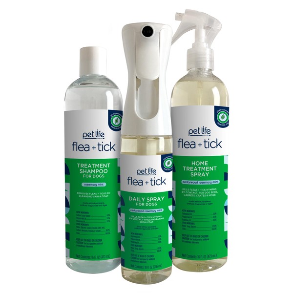 Pet Life Unlimited Natural Flea and Tick 3-Step Kit -
