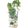 Bamworld Soporte para Plantas de Interior de Metal, Soportes Blanco