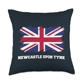 Newcastle upon Tyne UK, British Flag, Union Flag Newcastle Throw Pillow