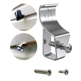 Vinyl Siding Hooks (12 Pack) - Heavy Duty No-Hole Needed Screws, Stainless Steel Hanger for Mounting Home Security Camera, Porch Decor