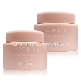The Saem Care Plus Baobab Collagen Cream 100mlx2ea Large Capacity Nutritional Moisturizing Cream / 더샘 케어 플러스 바오밥 콜라겐 크림 100mlx2ea 대용량 영양 보습 크림