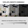 YUHAO 44 inch Black Ceiling Fan with Lights and Remote