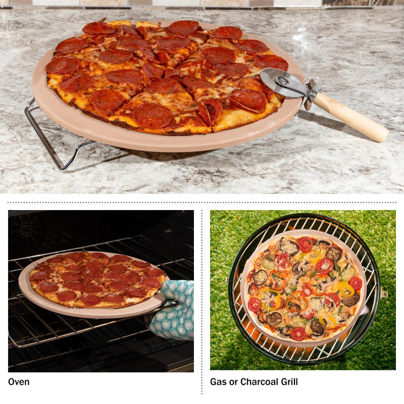 Pizza Stone - 15-Inch Pizza Stone for Oven or Grill