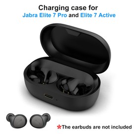Charging Case Replacement Compatible with Jabra Elite 7 Pro and Elite 7 Active(Black)