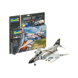 Revell Modellbausatz Flugzeug 1:72 - F-4J Phantom II im Maßstab 1:72, Level 3, originalgetreue Nachbildung mit vielen Details, , Model Set mit Basiszubehör, 63941