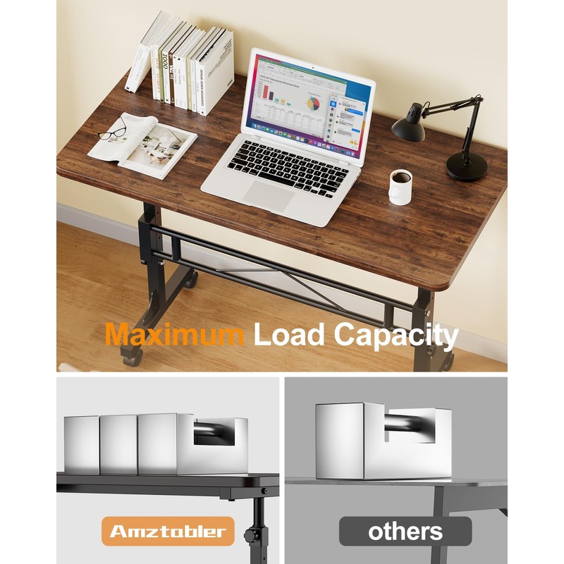 Amztabler Small Standing Desk Adjustable Height, Mobile Stand Up Desk