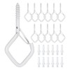 Pack of 12 Stainless Steel Screw Hooks with Safety Lock