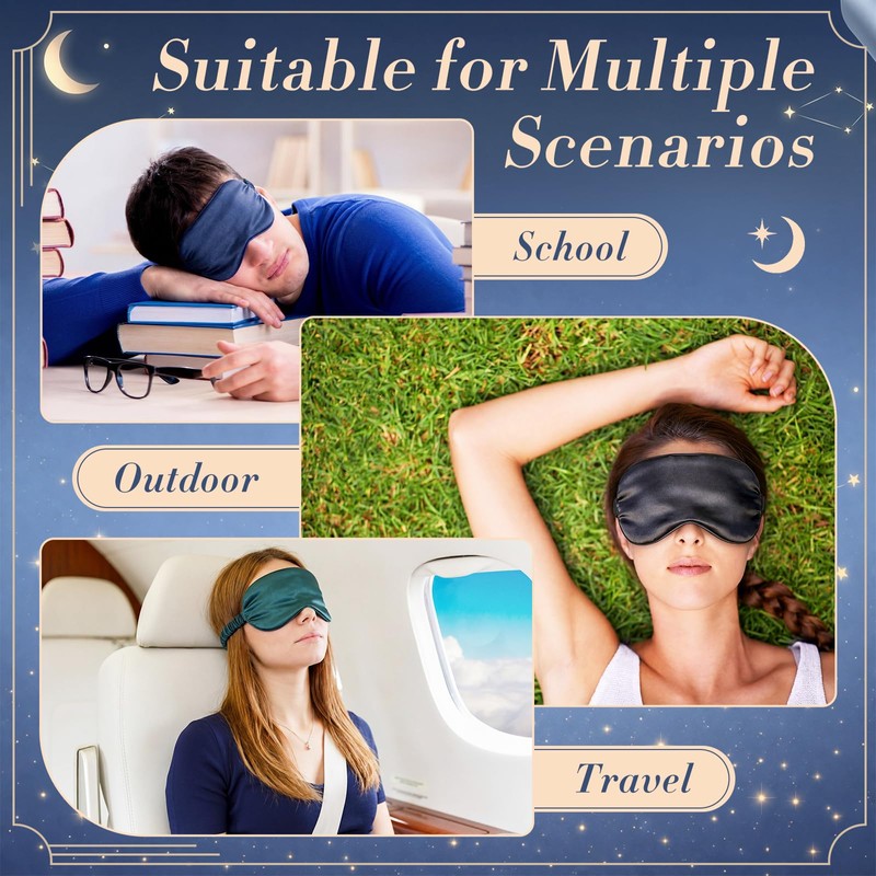 36 Pcs Silk Sleep Eye Masks Bulk Satin Eye Cover