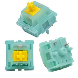 Gateron Jade Yellow Pro V3 Linear Keyboard Switch,5-Pin 55gf Pre-lubed Gaming Keyboard Switch Compatible with All MX Mechanical Keyboard(72PCS,Jade Yellow Pro)