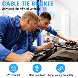 100 Pcs Nylon Universal Cable Tie Buckle - New Multifunctional Nylon Zip Ties With Pin & Button Design Plastic Cable Ties Tool Fasteners Car Body UV Resistant Zipties for Car Daily Repair