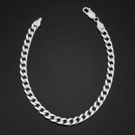 925 Sterling Silver Classic Curb Link Chain Bracelet (5.6 mm, 9 inch)