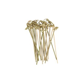 100Pcs 15cm 6 Inch Wood Cocktail Picks Knot Skewers Twisted Ends Knotted Skewers for Appetizers, Charcuterie Accessories