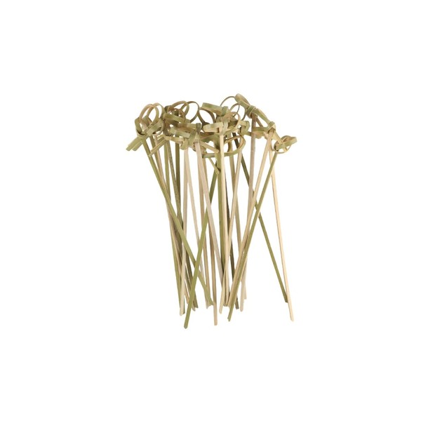 100Pcs 15cm 6 Inch Wood Cocktail Picks Knot Skewers Twisted
