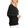 WT826 Womens Batwing Long Sleeve Top XL Black