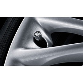 MINI Genuine Union Jack Design Wheel Valve Dust Caps Red / Blue 36120422550