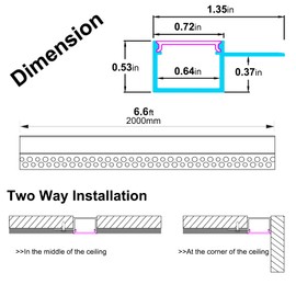hunhun 10-Pack6.6ft/2Meter Drywall LED Aluminum Channel System with Milky Cover, End Caps and Mounting Clips, Aluminum Profile for LED Strip Light Installations (Single-Edge-6.6ft, 10)