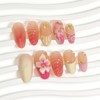 24Pcs Summer Beach Press on Nails Medium Almond Fake Nails