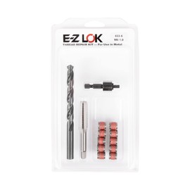 E-Z LOK Metal Thread Repair Kit Tool and Stainless Steel Threaded Inserts Standard Wall M6-1.0 x 3/8-16