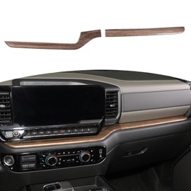 RT-TCZ for Silverado Dashboard Panel Trim Compatible with Chevy Silverado 2022 2023 Wood Grain Interior Accessories 2pcs